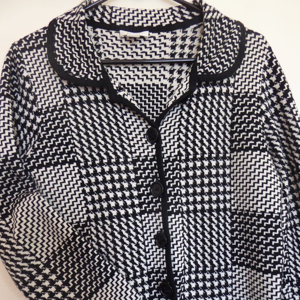 Black/White Jacket/Cardigan from Christopher & Banks.- Medium